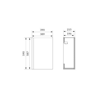 Cersanit Moduo szafka 40x22 cm podumywalkowa wisząca dąb hikora S590-135