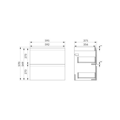 Cersanit Moduo szafka 60x37,5 cm podumywalkowa wisząca dąb hikora S590-140
