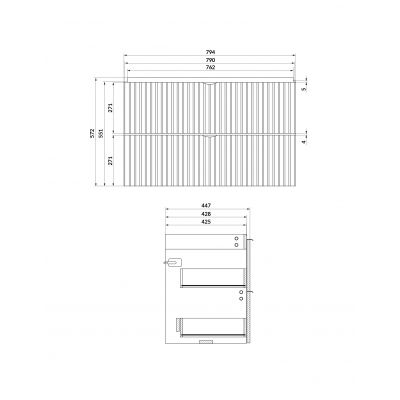 Cersanit Tirso umywalka z szafką 80 cm białą S801-547