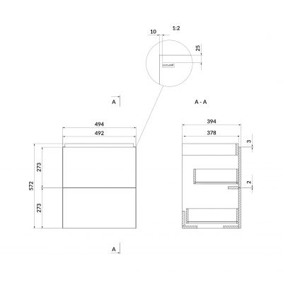 Cersanit Larga umywalka z szafką 50 cm białą S801-567