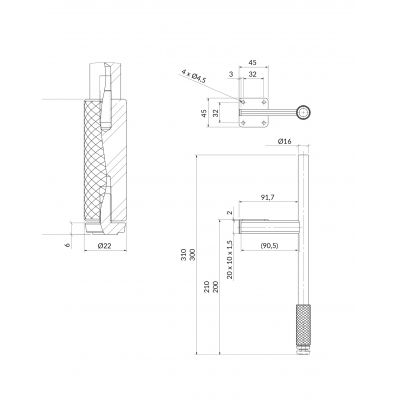 Cersanit Larga nóżki meblowe stalowe S801-572