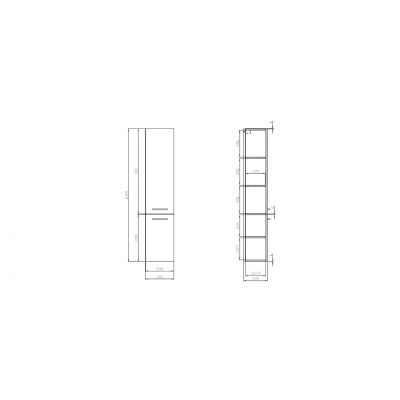 Cersanit Ontario szafka 30x25x140 cm boczna wisząca biała S915-007-DSM