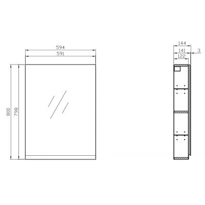 Cersanit Moduo szafka 60 cm lustrzana wisząca biała S929-018