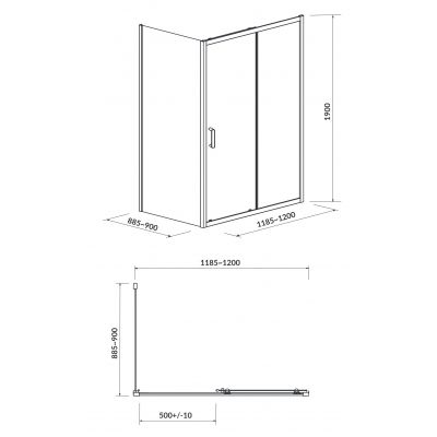 Cersanit Arteco kabina prysznicowa 120x90 cm prostokątna chrom/szkło przezroczyste S157-012