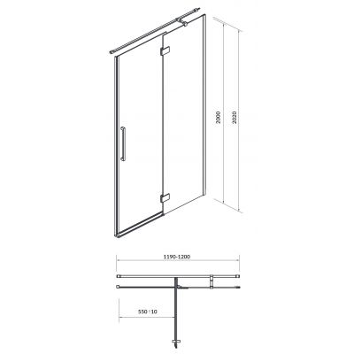 Cersanit Crea drzwi prysznicowe 120 cm prawe chrom/szkło przezroczyste S159-004