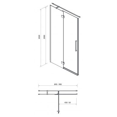Cersanit Crea drzwi prysznicowe 90 cm lewe chrom/szkło przezroczyste S159-005