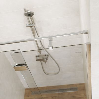 Zestaw Cersanit Crea kabina prysznicowa 90x90 cm kwadratowa prawa z brodzikiem Tako chrom/szkło przezroczyste (S159006, S159010, S204012)
