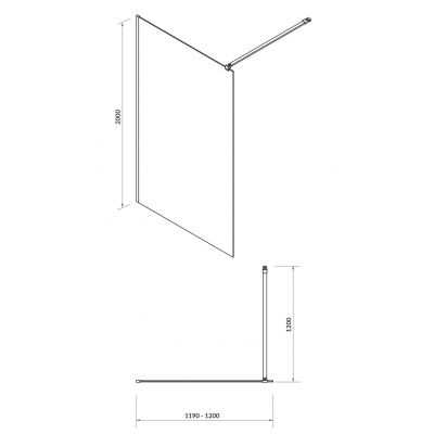 Cersanit Mille Walk-in ścianka prysznicowa 120 cm chrom/szkło przezroczyste S161-002