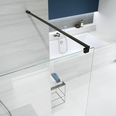 Cersanit Mille Walk-in ścianka prysznicowa 100 cm czarny/szkło przezroczyste S161-003