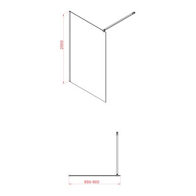 Cersanit Mille ścianka prysznicowa walk-in 90 cm chrom połysk/szkło przezroczyste S161-006
