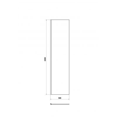 Cersanit Mille ścianka prysznicowa walk-in 50 cm czarny mat/szkło przezroczyste S161-016