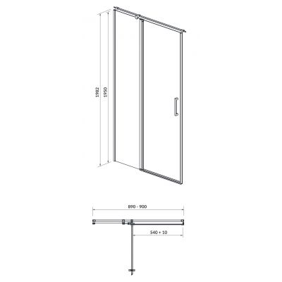 Cersanit Moduo drzwi prysznicowe 90 cm lewe chrom/szkło przezroczyste S162-005