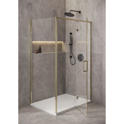 Cersanit Larga ścianka prysznicowa walk-in 120 cm złoty mat/szkło przezroczyste S164-074