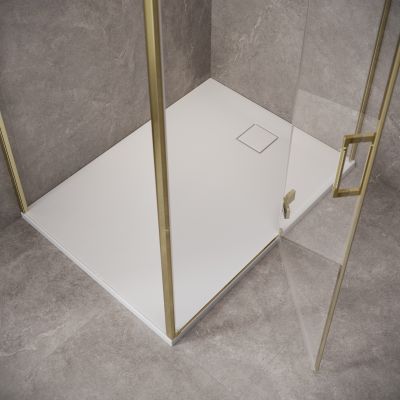 Cersanit Larga ścianka prysznicowa walk-in 120 cm złoty mat/szkło przezroczyste S164-074