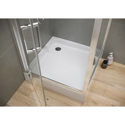 Zestaw Cersanit Arteco kabina prysznicowa 90x90 cm kwadratowa z brodzikiem Tako chrom/szkło przezroczyste (S157010, S204012)