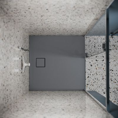 Cersanit Tako Slim brodzik 100x80 cm prostokątny szary mat S208-009