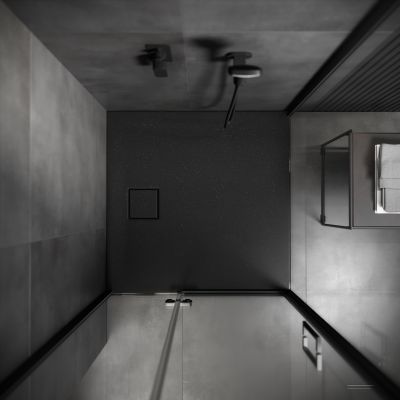 Cersanit Tako Slim brodzik 100x80 cm prostokątny czarny mat S208-012