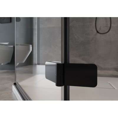 Cersanit City kabina prysznicowa 80x80 cm półokrągła czarny mat/szkło przezroczyste S584-072