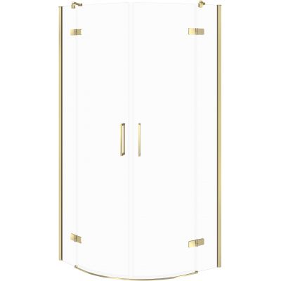 Cersanit City kabina prysznicowa 80x80 cm półokrągła złoty połysk/szkło przezroczyste S584-074