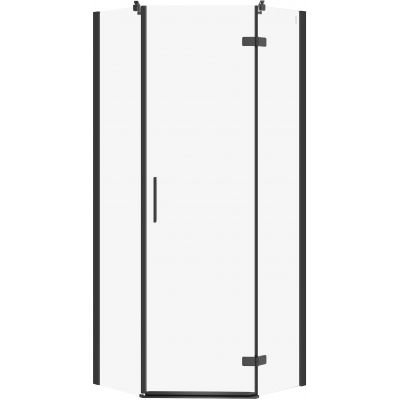 Cersanit City kabina prysznicowa 80x80 cm pięciokątna prawa czarny mat/szkło przezroczyste S584-077