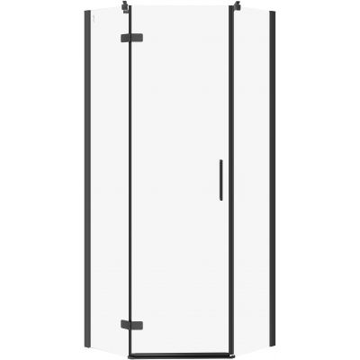 Cersanit City kabina prysznicowa 80x80 cm pięciokątna lewa czarny mat/szkło przezroczyste S584-078