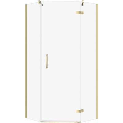 Cersanit City kabina prysznicowa 90x90 cm pięciokątna prawa złoty połysk/szkło przezroczyste S584-086