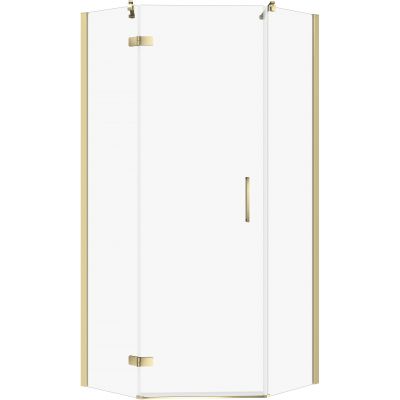 Cersanit City kabina prysznicowa 90x90 cm pięciokątna lewa złoty połysk/szkło przezroczyste S584-087