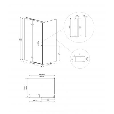 Cersanit City kabina prysznicowa 100x80 cm prostokątna lewa chrom połysk/szkło przezroczyste S584-095