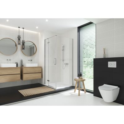 Cersanit City kabina prysznicowa 100x80 cm prostokątna lewa chrom połysk/szkło przezroczyste S584-095