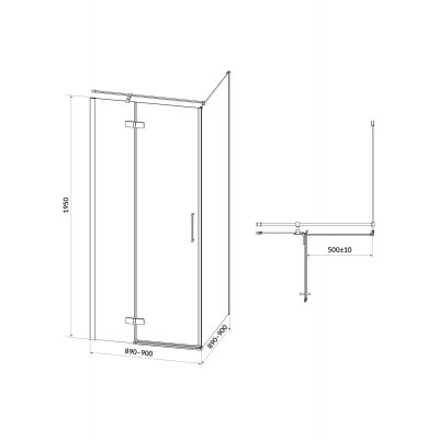 Cersanit City kabina prysznicowa 90x90 cm kwadratowa lewa czarny mat/szkło przezroczyste S584-102
