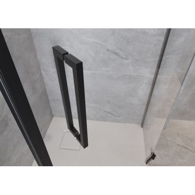 Cersanit City kabina prysznicowa 80x80 cm kwadratowa lewa czarny mat/szkło przezroczyste S584-106