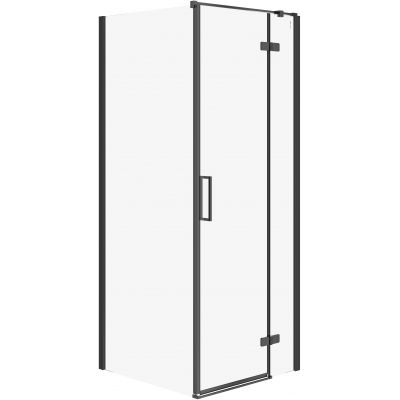 Cersanit City kabina prysznicowa 80x80 cm kwadratowa prawa czarny mat/szkło przezroczyste S584-107