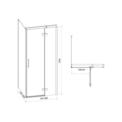Cersanit City kabina prysznicowa 80x80 cm kwadratowa prawa czarny mat/szkło przezroczyste S584-107