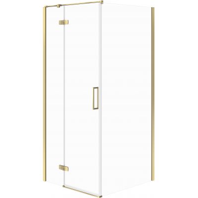Cersanit City kabina prysznicowa 90x90 cm kwadratowa lewa złoty połysk/szkło przezroczyste S584-108