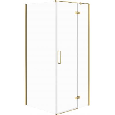 Cersanit City kabina prysznicowa 90x90 cm kwadratowa prawa złoty połysk/szkło przezroczyste S584-109
