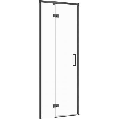 Cersanit Larga drzwi prysznicowe 80 cm lewe czarny/szkło przezroczyste S932-127