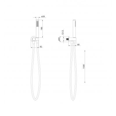 Cersanit Zen zestaw prysznicowy ścienny czarny-gun metal S951-781