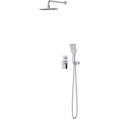 Cersanit Larga zestaw prysznicowy podtynkowy z deszczownicą chrom S952-029