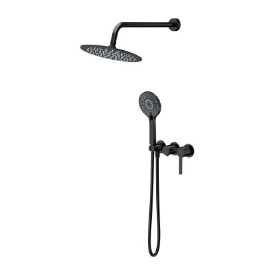 Cersanit Virgo zestaw prysznicowy podtynkowy z deszczownicą czarny S952-048