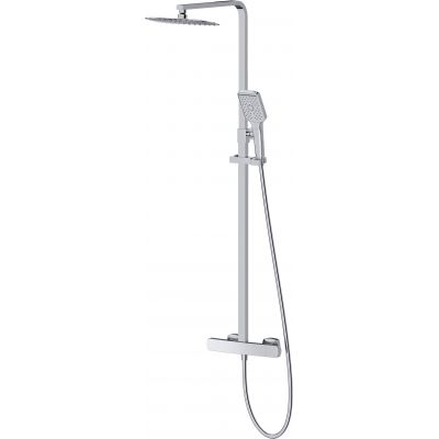 Cersanit Larga zestaw prysznicowy ścienny termostatyczny z deszczownicą chrom S952-049