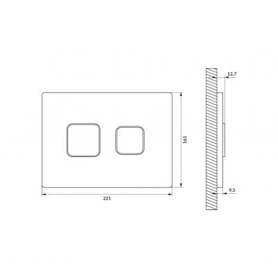 Cersanit Accento Square przycisk spłukujący do WC gun metal szczotkowany K3042-006