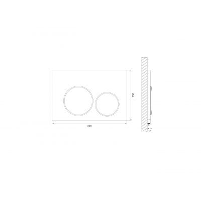 Cersanit Luna przycisk spłukujący do WC czarny mat/chrom mat K97-0408