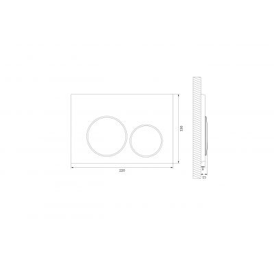 Cersanit Luna przycisk spłukujący do WC czarny-złoty K97-0562