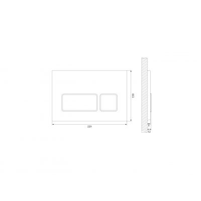 Cersanit Block przycisk spłukujący do WC chrom połysk/czarny mat K97-0565