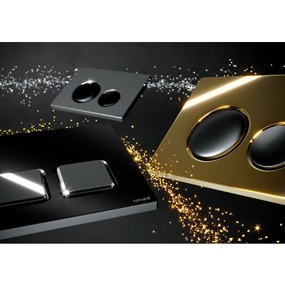 Cersanit Block przycisk spłukujący do WC chrom połysk/czarny mat K97-0565