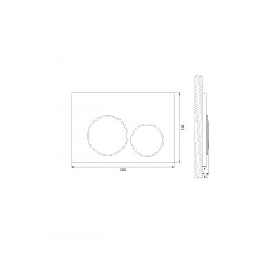 Cersanit Luna przycisk spłukujący do WC złoty połysk/czarny mat K97-0568