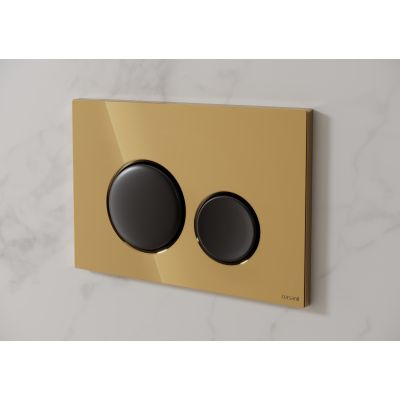 Cersanit Luna przycisk spłukujący do WC złoty połysk/czarny mat K97-0568