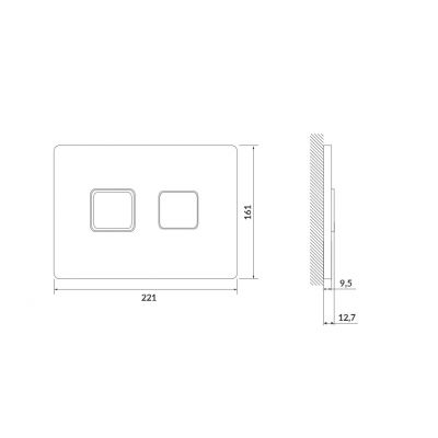Cersanit Accento Square przycisk spłukujący do WC czarny K97-426