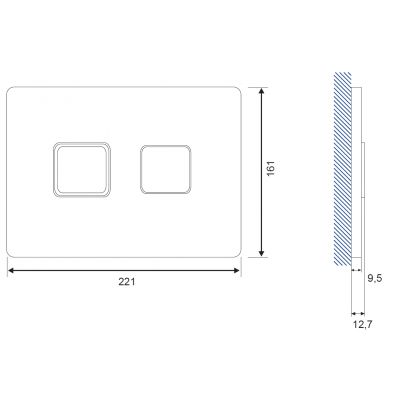 Cersanit Accento Square przycisk spłukujący do WC chrom błyszczący S97-057