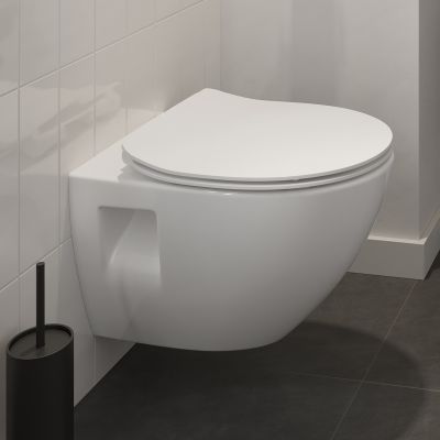 Cersanit Moduo Plus miska WC wisząca CleanOn z deską wolnoopadającą Slim biała S701-724